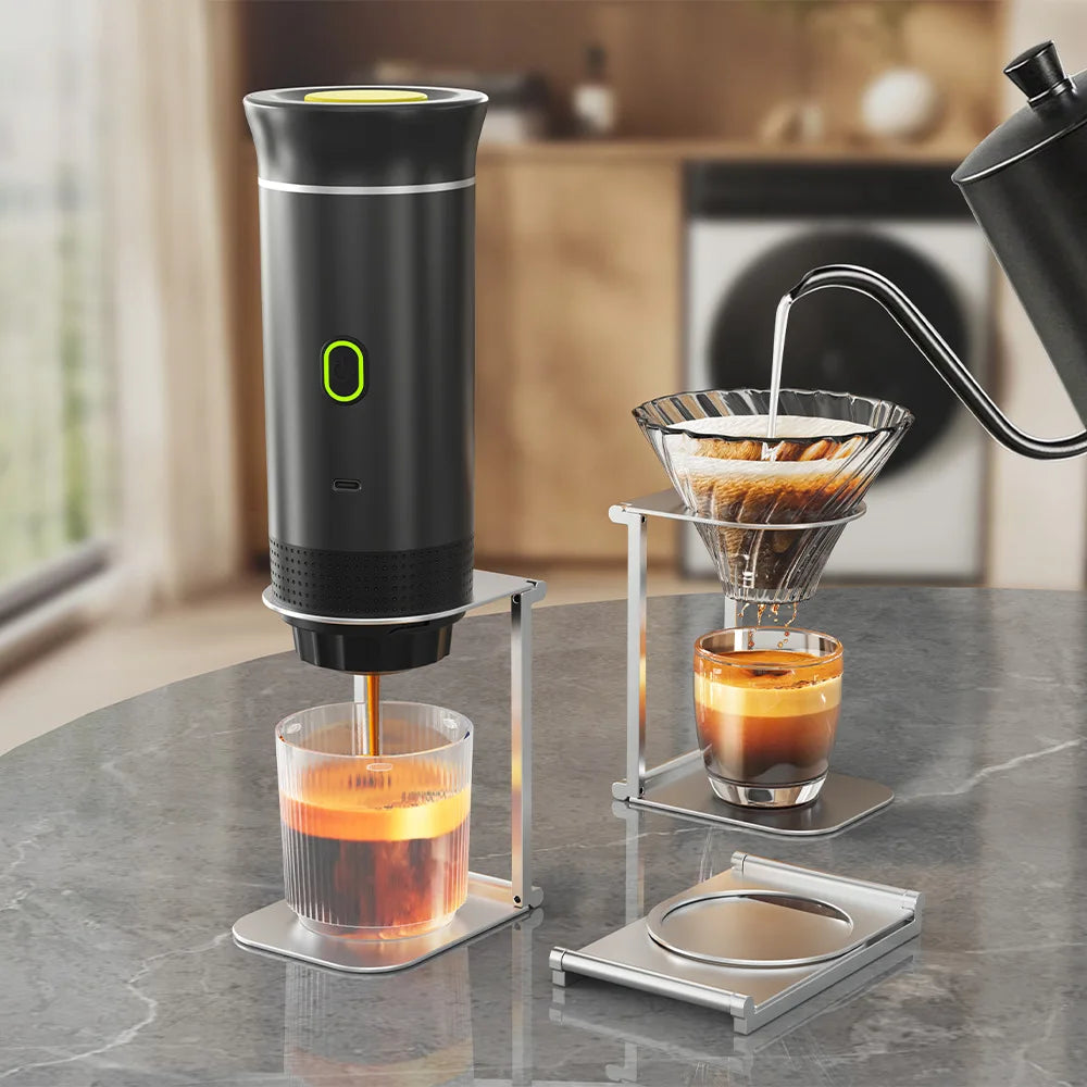 Caffinty™ Portable 3-in-1 Coffee Maker – USB Rechargeable, 20-Bar Pressure